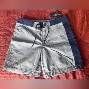 Vineyard Vines Light Blue and Gray Swim Shorts